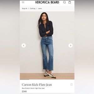 Veronica Beard Carson Mid-Blue Kick-Flare Jeans